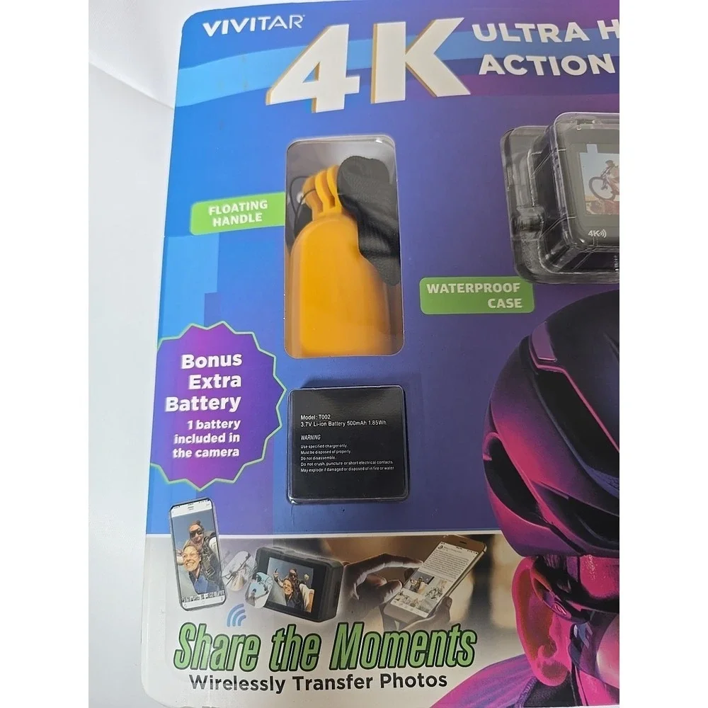 Vivitar 4K Ultra HD Action Camera Kit with Built-in WiFi NEW Sealed